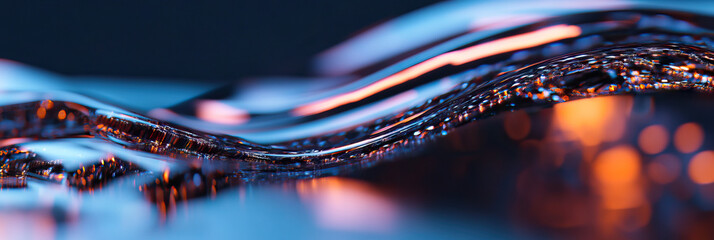 Abstract Wavy Surface with Blue and Orange Illumination