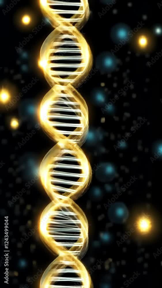 Poster experience the intricate design of dna as glowing strands twist and turn in a mesmerizing display of