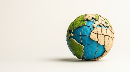 Cracked Pixelated Earth Globe 3d Render