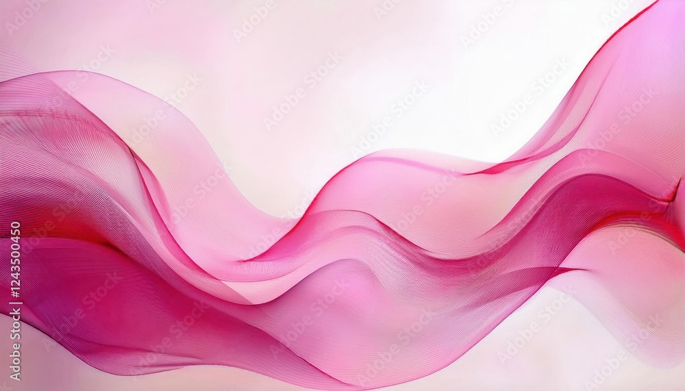 Aufkleber abstract pink flowing wave with gradient mesh texture, dynamic soft lines for modern design, digital