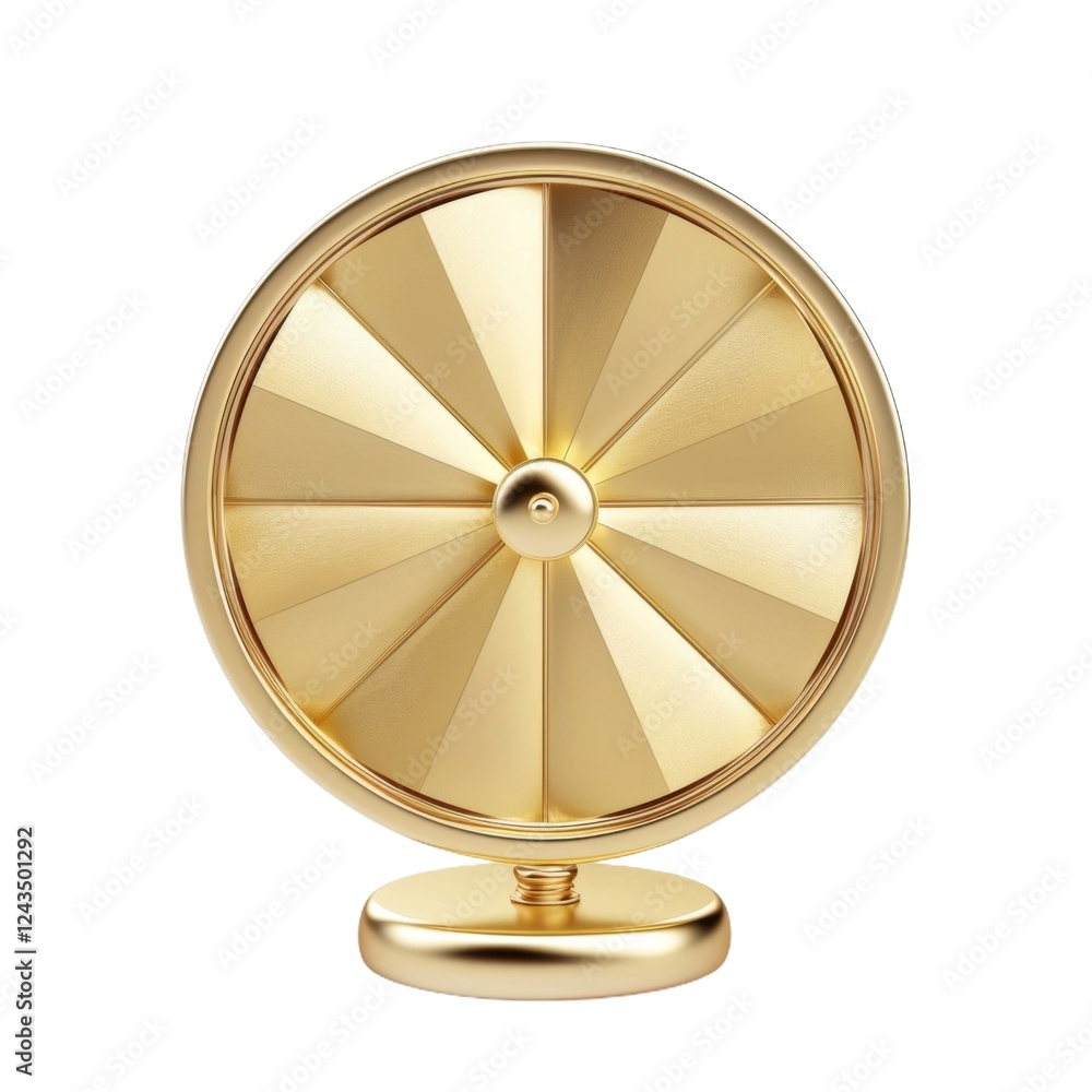 Aufkleber golden wheel with multiple segments on a smooth stable base
