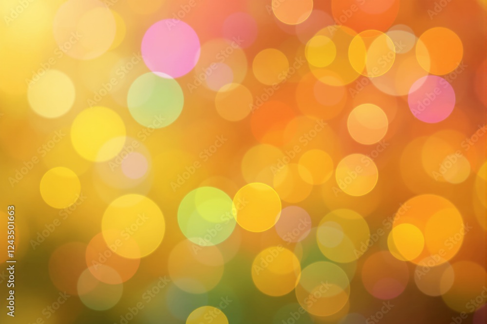 Aufkleber Abstract bokeh background with vibrant light circles in warm tones.