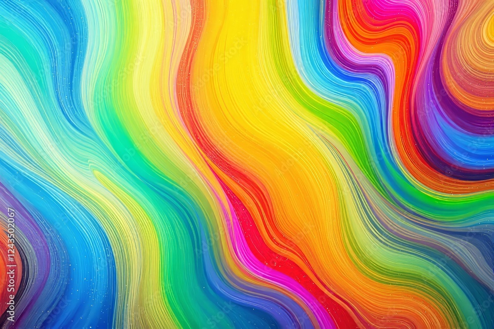 Poster Abstract colorful swirls in vibrant hues on a smooth gradient background.
