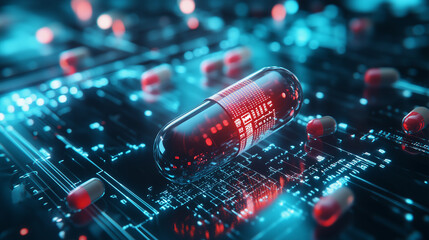 Abstract Photo of Capsule in Biotechnology
