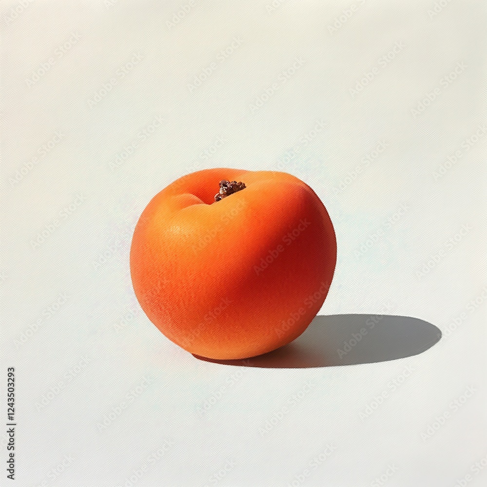 Poster ripe apricot with soft orange skin sits on a neutral background capturing the essence of summer fres