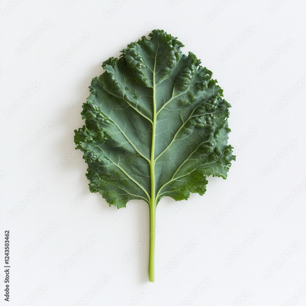 Aufkleber fresh kale leaf showcasing deep green color and intricate texture ideal for healthy dishes and salad