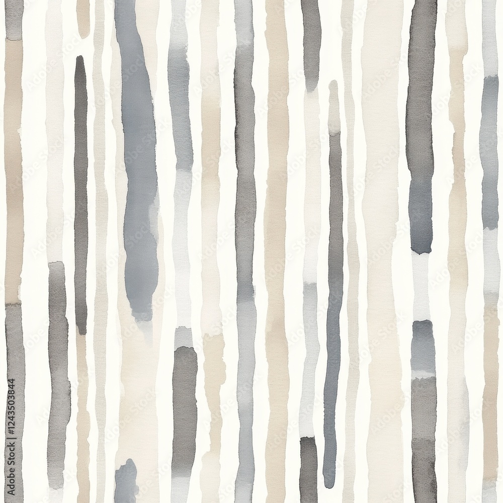 Aufkleber serene watercolor doodle featuring soft lines in varied neutral tones on a gentle background creatin