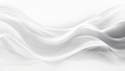 Obraz premium abstract flowing white wave pattern with fine curved line texture, modern minimalistic background for technology, design, and branding