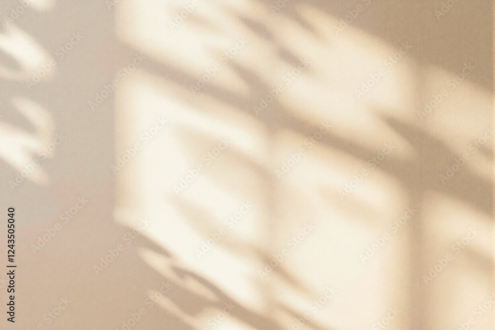 Poster Abstract soft light and shadow pattern on beige background.