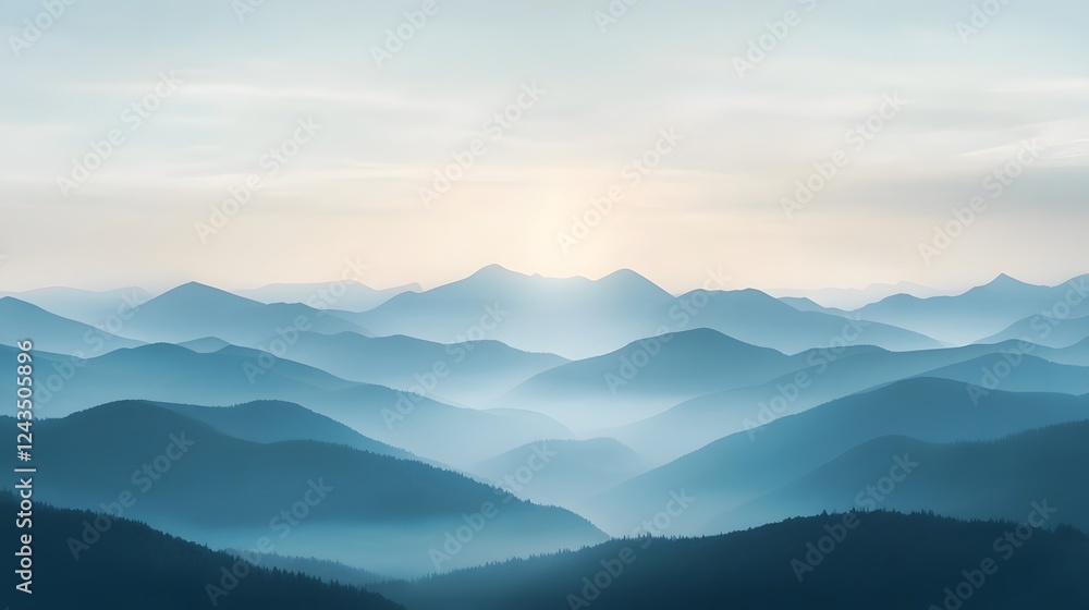 Poster dreamy soft sky gradient background featuring airy open tones a serene natural aesthetic and a gentl
