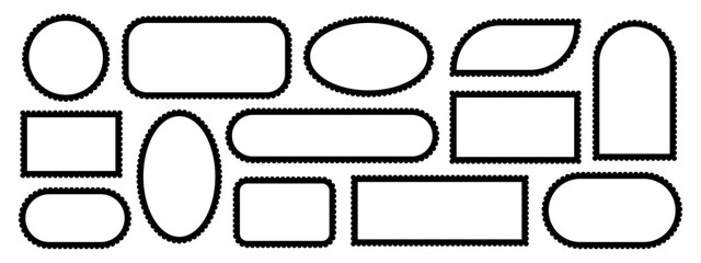 Obraz premium Set of scallop different form frame, badge, label, banner vector icons