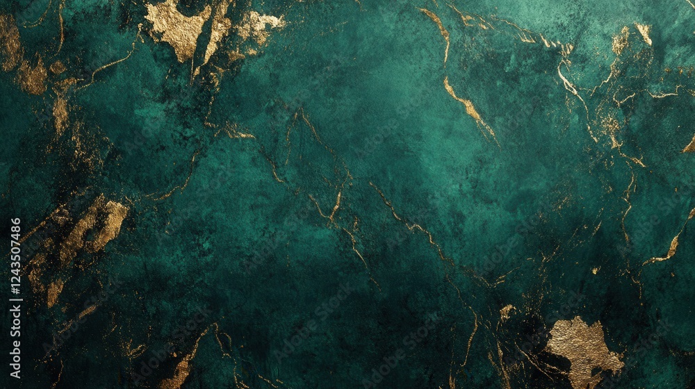 Poster luxurious emerald green textured background with subtle gold accents creating a rich and elegant vis