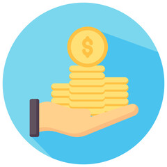 revenue vector round flat icon