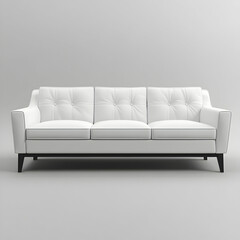 Fototapeta premium Sofa, a simple-style sofa with three seats, white leather fabric