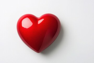 Obraz premium A vibrant red heart shape symbolizes love and affection against a clean, simple background, perfect for expressing emotions.