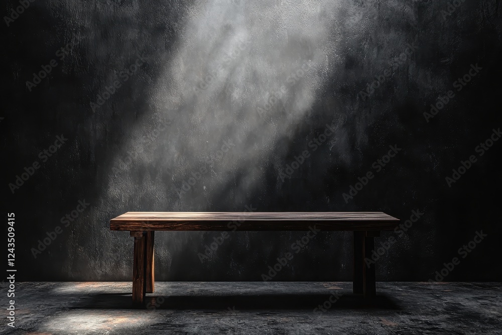 Poster wooden table illuminated by natural light creating a warm and inviting atmosphere in a cozy setting