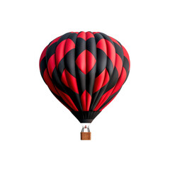 Fototapeta premium Red and Black Hot Air Balloon Isolated on Transparent background