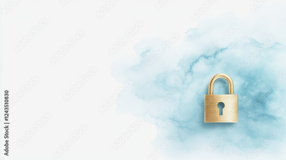 Poster enhanced cloud security, protecting your data with advanced lock technology in the digital age