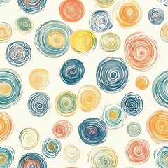 Colorful watercolor doodles create a calming atmosphere with swirls and circles