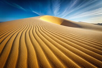 Naklejka premium Isolated Desert Dune, White Background, Tranquil Sand Texture Stock Photo