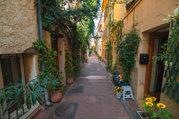 Street In The Old Town Of Antibes, France.