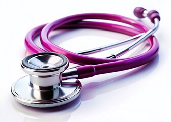 Isolated Stethoscope: Medical Equipment, Healthcare Symbol, Doctor's Tool, Auscultation Device, Clinical Examination