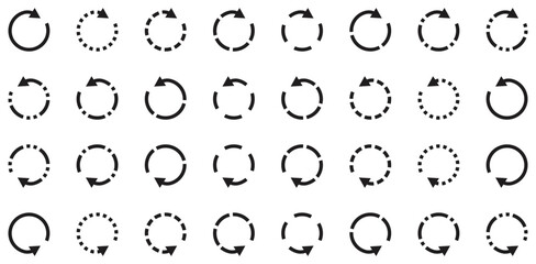 Obraz premium Various Circular Loading and Refresh Icons Collection. Isolated On Transparent Background.