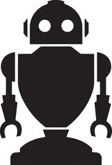 Robot silhouette vector design. Robot icon with white background.