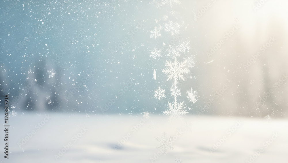 Poster a mesmerizing winter scene with intricate snow textures, creating a frosty and serene backdrop.