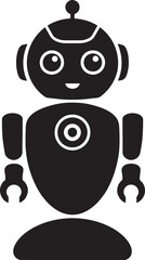 Robot silhouette vector design. Robot icon with white background.