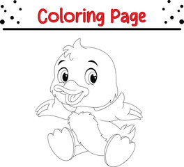 Baby Duck coloring book page