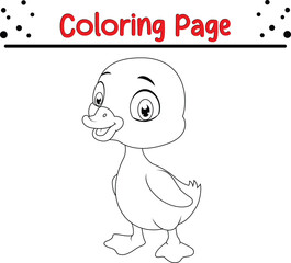 Baby Duck coloring book page