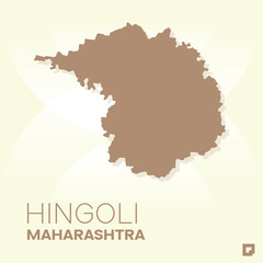 Hingoli vector map, Vector map of Hingoli, editable eps, AI files, Vector illustration of Hingoli vector map