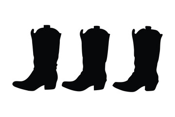 Cowboy Boot silhouette vector, Cowboy boot icon vector illustration 