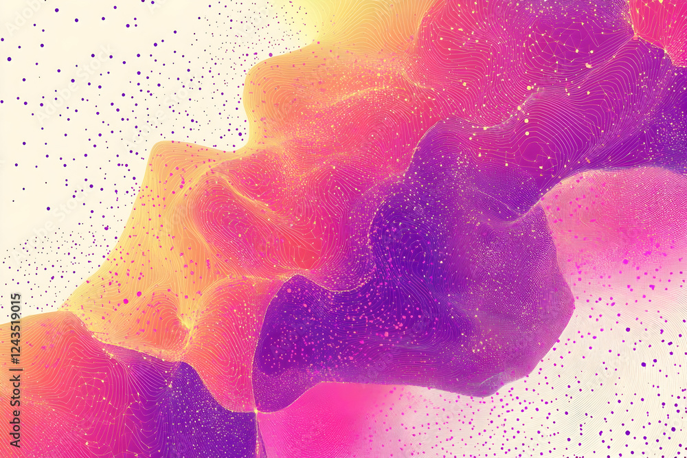 Poster abstract geometric background with network connection lines and dots