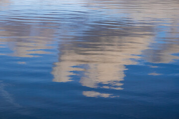 Reflection of cloud in rippled water