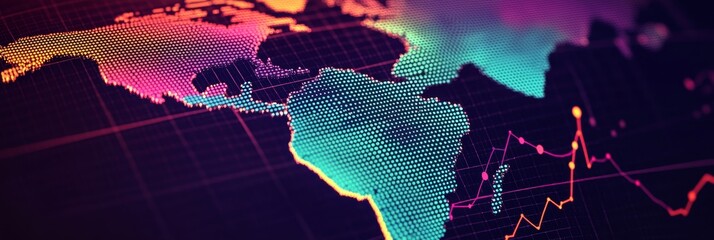 Global Financial Data Visualization, Stock Market Trends, Business Analytics Background