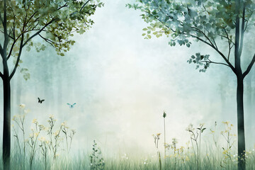 Obraz na płótnie Canvas P A serene image of a tranquil forest with so