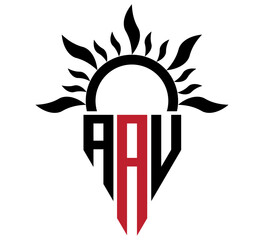 AAV Letter Logo Design. Initial letters AAV logo icon. Abstract letter AAV minimal vector logo design template.