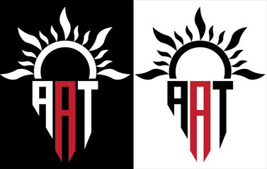 AAT Letter Logo Design. Initial letters AAT logo icon. Abstract letter AAT minimal vector logo design template.