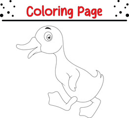 Cute Duck coloring book page
