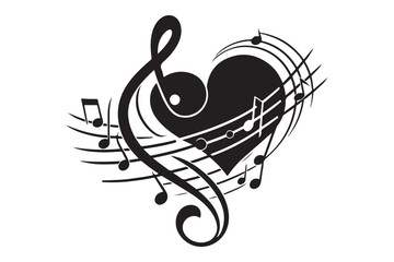 Heart music note logo