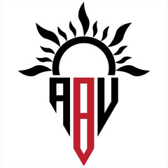 ABV Letter Logo Design. Initial letters ABV logo icon. Abstract letter ABV minimal vector logo design template.