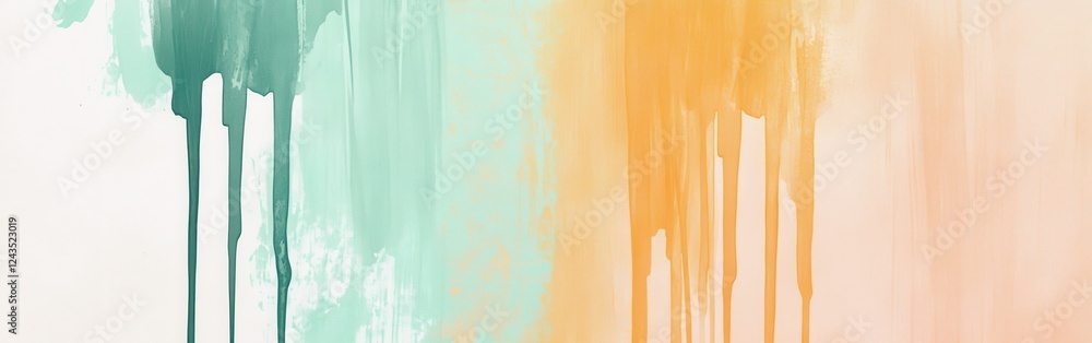 Poster Soft pencil strokes blend with natural paint to create an abstract artistic expression in vibrant colors and textures