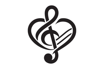 Heart music note logo