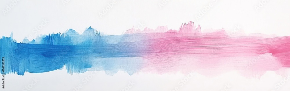 Poster Soft blue pencil strokes creating gentle horizontal lines with subtle blending to pink against a white backdrop evoke calmness and creativity