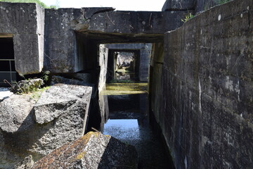 fragment of a destroyed military bunker