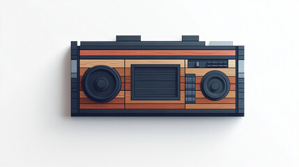 Transformation of 3D Radio to Flat Illustration Blending Realism and Creative Design on White Background