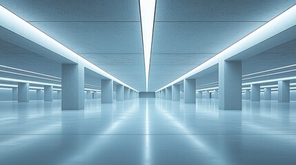 Obraz premium A 3D rendered empty white room interior, illuminated with soft lighting and gentle shadows, creating a modern, minimalist environment. Ideal for showcasing architectural or interior design concepts.