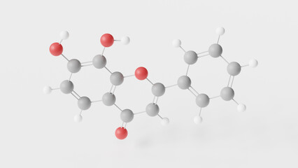 tropoflavin molecule 3d, molecular structure, ball and stick model, structural chemical formula antidepressants